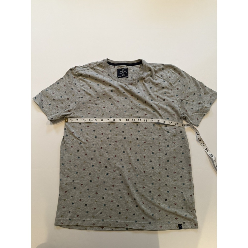 MBX Men Medium T-Shirt Gray Colorful Casual Preppy School Top Tee Cotton Blend